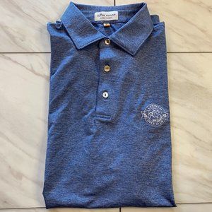 Peter Millar Summer Comfort Performance Golf Polo Heathered Blue Lahinch Irish